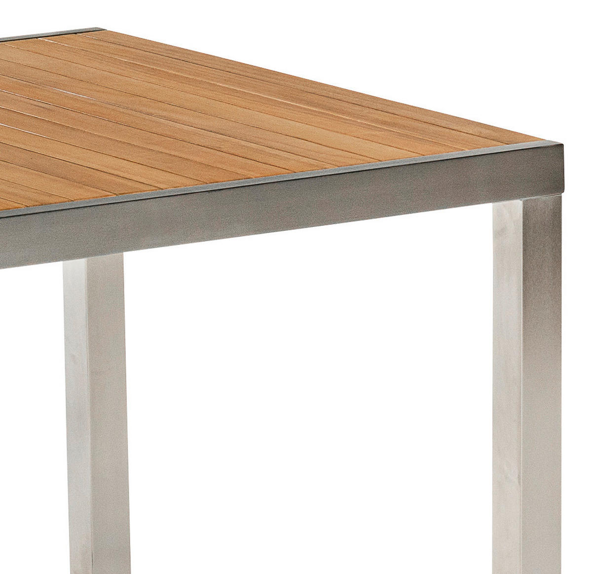 GARTENTISCH Holz, Metall Silberfarben, Akaziefarben rechteckig  - Silberfarben/Akaziefarben, KONVENTIONELL, Holz/Metall (150/80/74cm) - Gardenson
