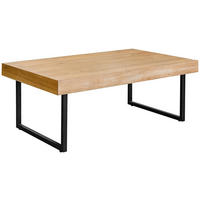 KONFERENČNÍ STOLEK, černá, barvy dubu, dřevo, kov, kompozitní dřevo, 110/42,5/65 cm - černá/barvy dubu, Design, kov/dřevo (110/42,5/65cm) - MID.YOU