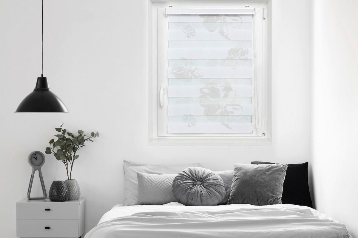 DOPPELROLLO  blickdicht     - Weiß, Natur, Textil (110/160/5cm)