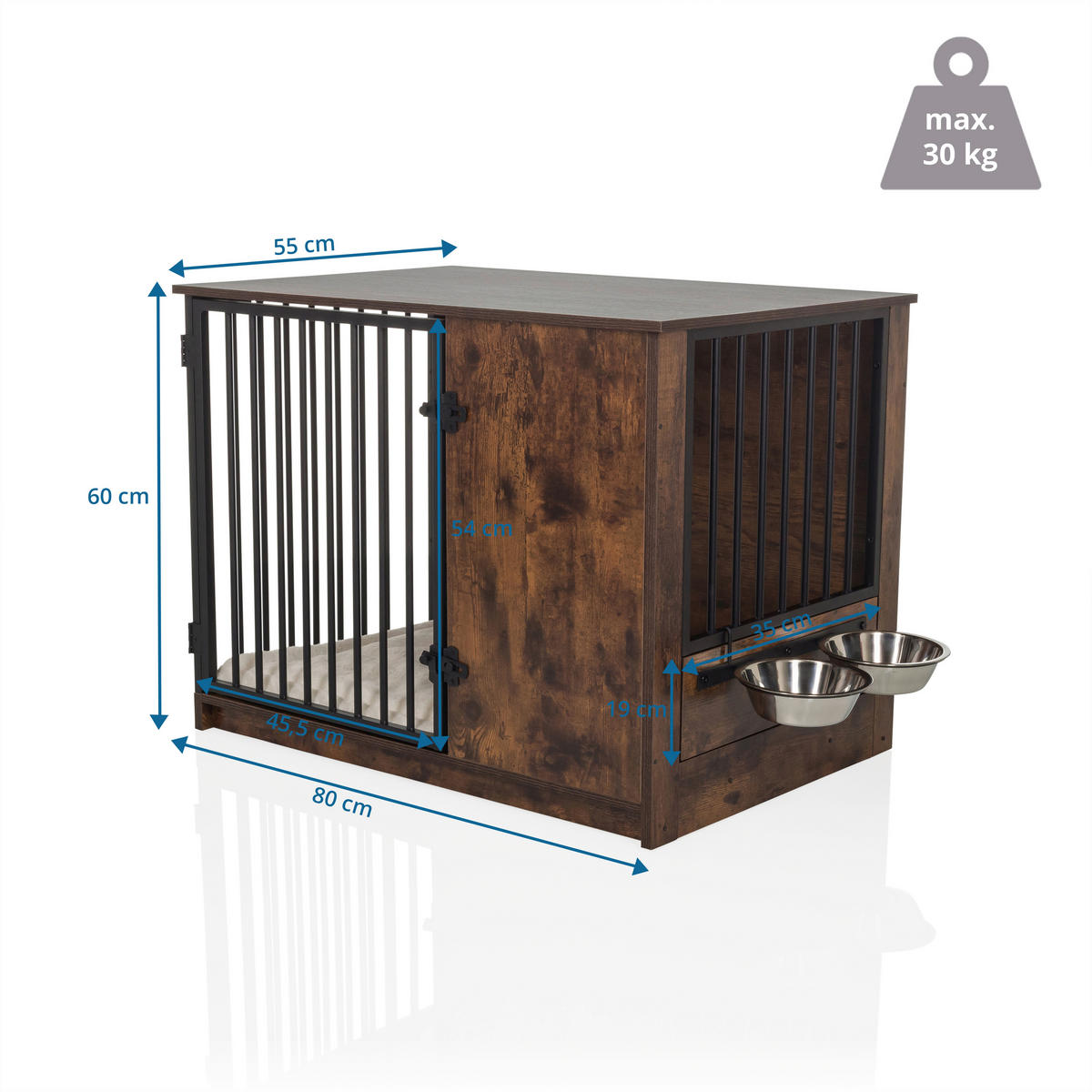 TIERHAUS - Alteiche, MODERN, Holzwerkstoff (80/60/55cm) - MID.YOU