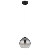 HÄNGELEUCHTE BARRY 20/120 cm   - Klar/Schwarz, Design, Glas/Textil (20/120cm) - Globo