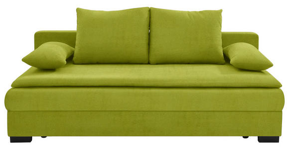 SCHLAFSOFA  in Samt Olivgrün  - Schwarz/Olivgrün, KONVENTIONELL, Kunststoff/Textil (207/94/90cm) - Venda