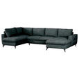 WOHNLANDSCHAFT Grau Chenille  - Schwarz/Grau, KONVENTIONELL, Textil/Metall (188/340/160cm) - Xora