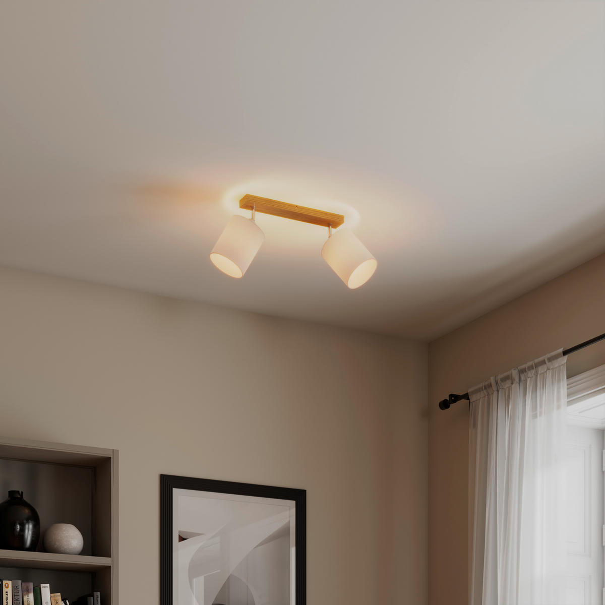 STRAHLER Sofia 66/38/25 cm  - Weiß, Natur, Holz/Textil (66/38/25cm) - Marama