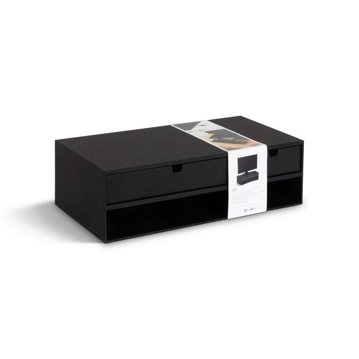 SCHUBLADENBOX 26/48.5/15 cm  - Schwarz, Basics, Karton/Papier (26/48.5/15cm)