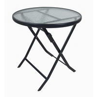 UTEBORD metall, glas nej rund  - antracit, Modern, metall/glas (70/70cm) - MID.YOU