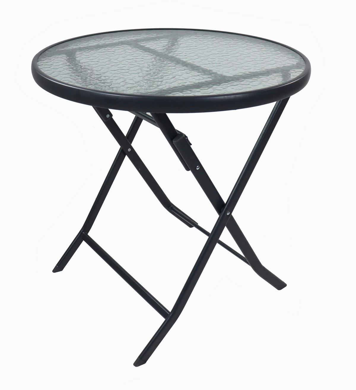 UTEBORD metall, glas nej rund  - antracit, Modern, metall/glas (70/70cm) - MID.YOU