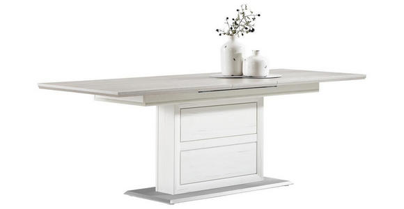 ESSTISCH Grau, Weiß rechteckig  Variantenauswahl  - Weiß/Grau, LIFESTYLE, Holzwerkstoff (160-200/90/76,2cm) - Hom`in