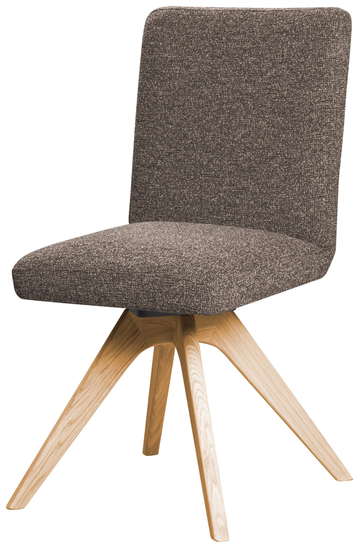 STUHL Webstoff Braun Eiche vollmassiv  - Eichefarben/Braun, KONVENTIONELL, Holz/Textil (47/89/60cm) - Linea Natura