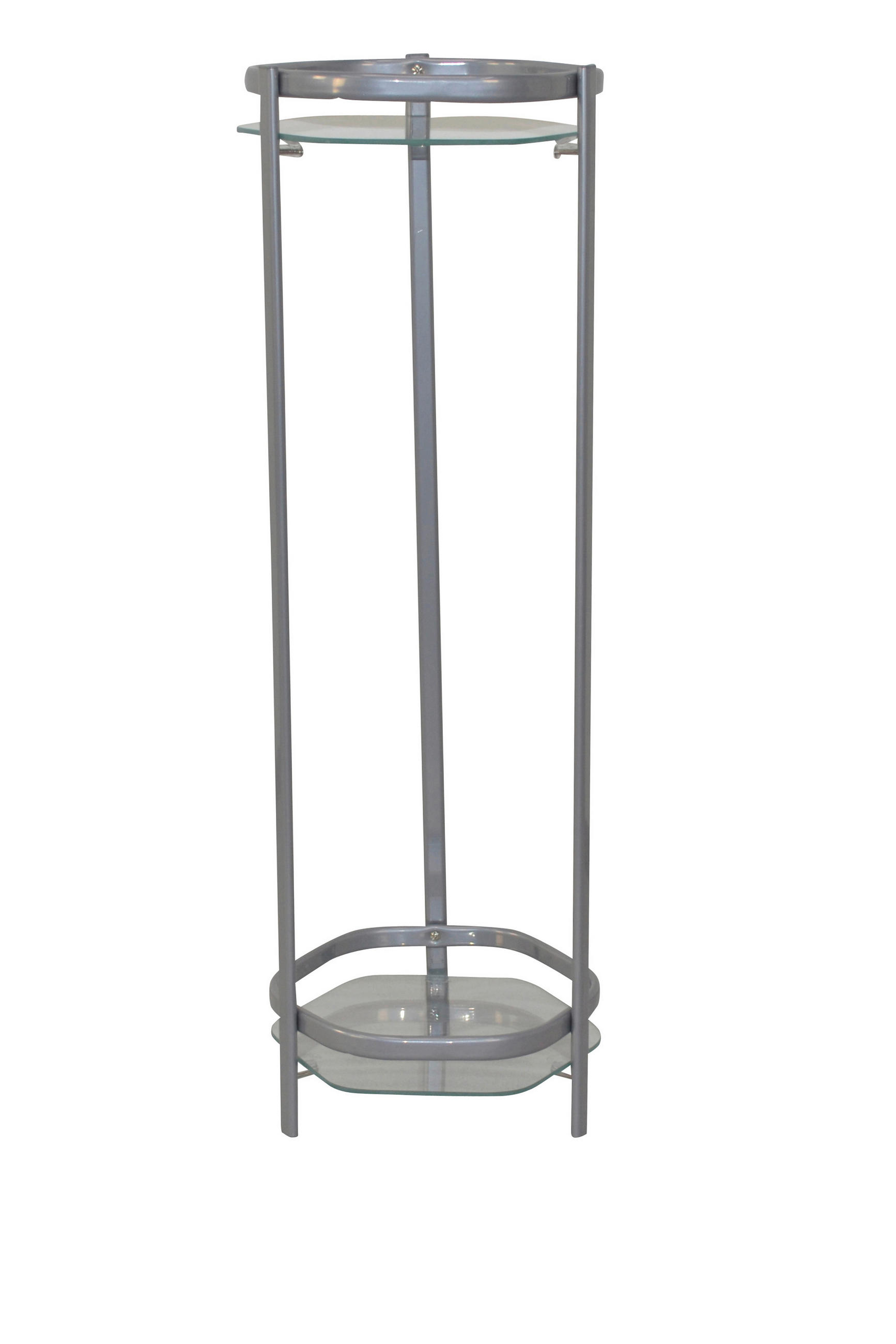 BLUMENTISCH Metall, Glas  - Alufarben, Design, Glas/Metall (28/28/66cm) - MID.YOU