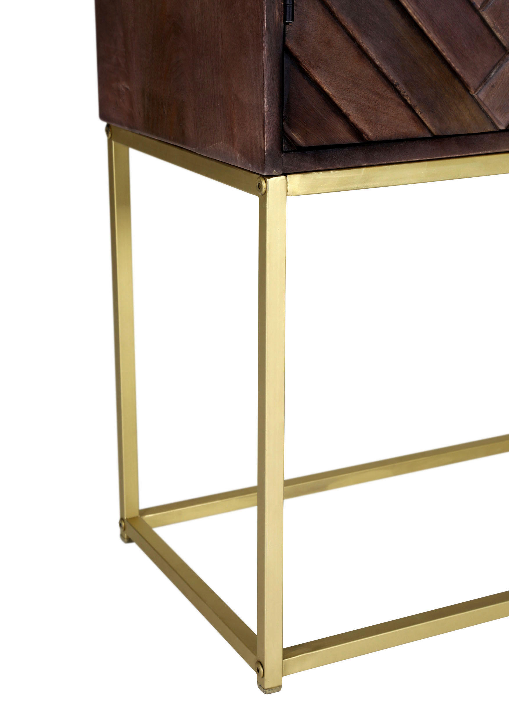 HIGHBOARD  in 90/160/40 cm  - Goldfarben/Braun, Trend, Holz/Metall (90/160/40cm) - Livetastic