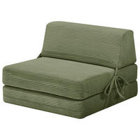 SCHLAFSESSEL Cord Olivgrün    - Olivgrün, Design, Textil/Metall (65/57/81cm) - Livetastic