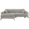 ECKSOFA Hellgrau Webstoff  - Hellgrau/Schwarz, KONVENTIONELL, Textil/Metall (180/285cm) - SetOne by Musterring