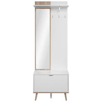 GARDEROBE 3-teilig 68/195/32 cm  - Weiss/Sonoma Eiche, Design, Glas/Holzwerkstoff (68/195/32cm) - MID.YOU