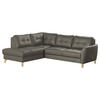 ECKSOFA in Lederlook Echtleder Schlammfarben  - Schlammfarben/Buchefarben, Design, Leder/Holz (190/236cm) - Livetastic