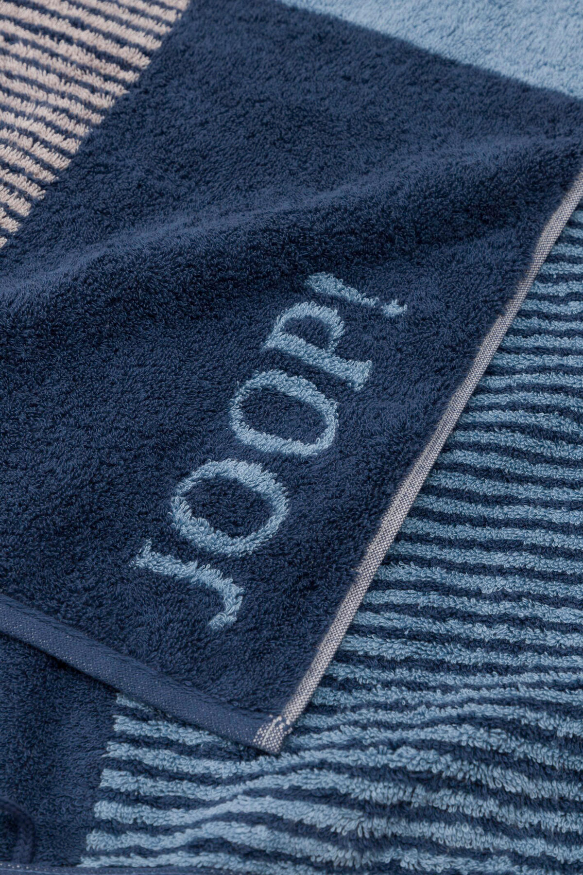 DUSCHTUCH DIVIDED SQUARES 80/150 cm  - Blau, Basics, Textil (80/150cm) - Joop!