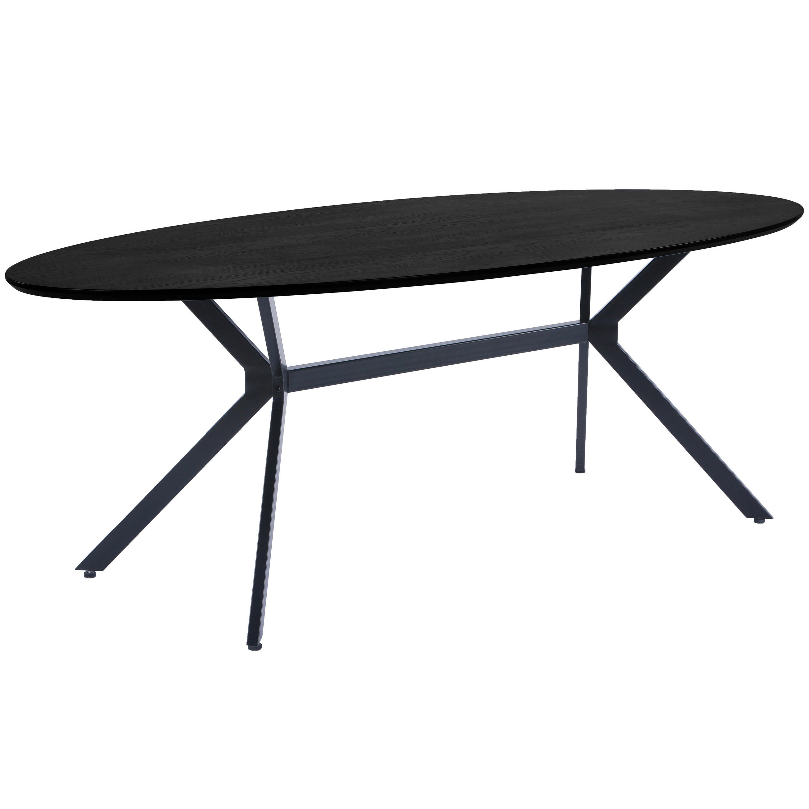 ESSTISCH oval Schwarz  - Schwarz, Design, Holzwerkstoff/Metall (220/100/75cm) - Livetastic