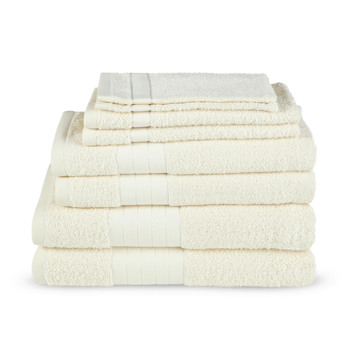 FROTTIERSET Ecru 8-teilig  - Ecru, Basics, Textil (70/140null)