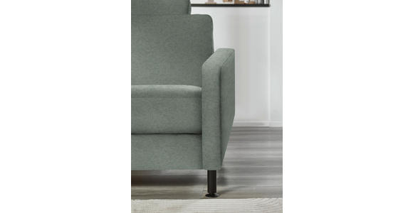 ECKSOFA  in Chenille, Flachgewebe Hellgrau Rücken echt  175/316 cm  - Hellgrau/Schwarz, Design, Textil/Metall (175/316cm) - Dieter Knoll