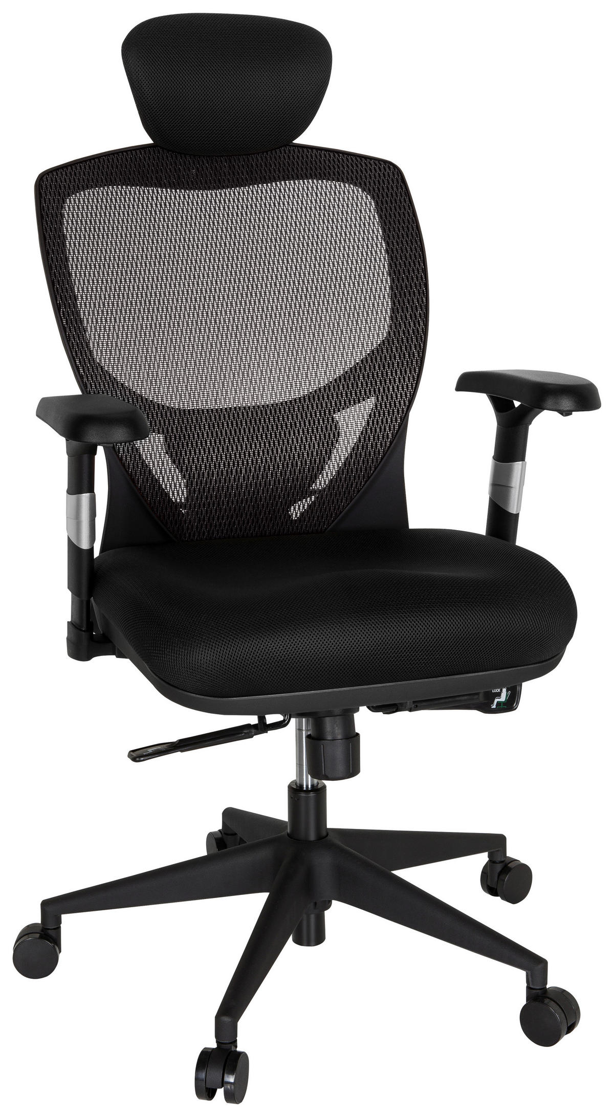 DREHSTUHL  in Netzbespannung, Flachgewebe Schwarz, Dunkelgrau  - Dunkelgrau/Schwarz, Basics, Kunststoff/Textil (66/117/65cm) - MID.YOU