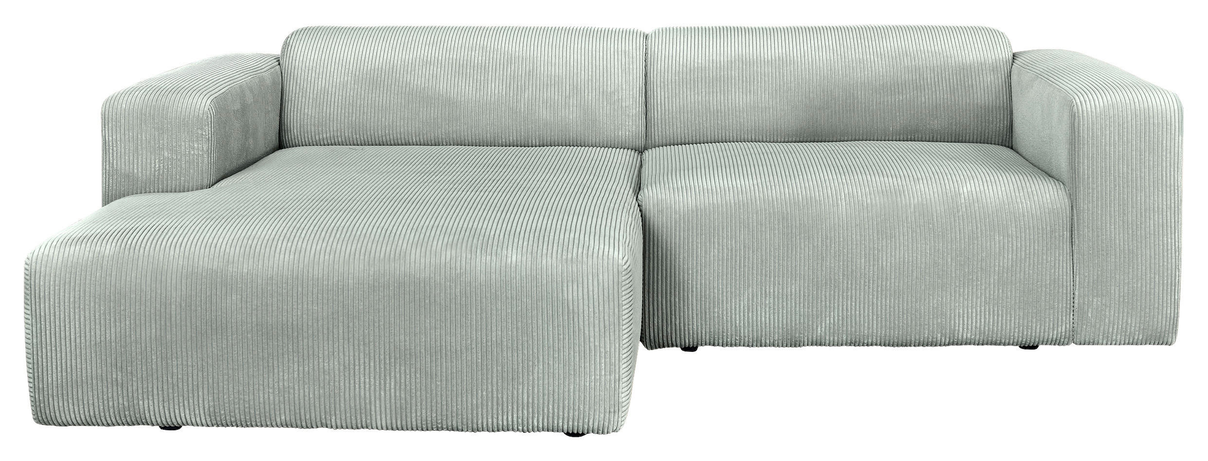 ECKSOFA BASMA in Cord Grau  175/298 cm  - Schwarz/Grau, Design, Kunststoff/Textil (175/298cm) - P & B