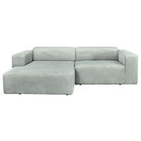 ECKSOFA BASMA in Cord Grau  175/298 cm  - Schwarz/Grau, Design, Kunststoff/Textil (175/298cm) - P & B