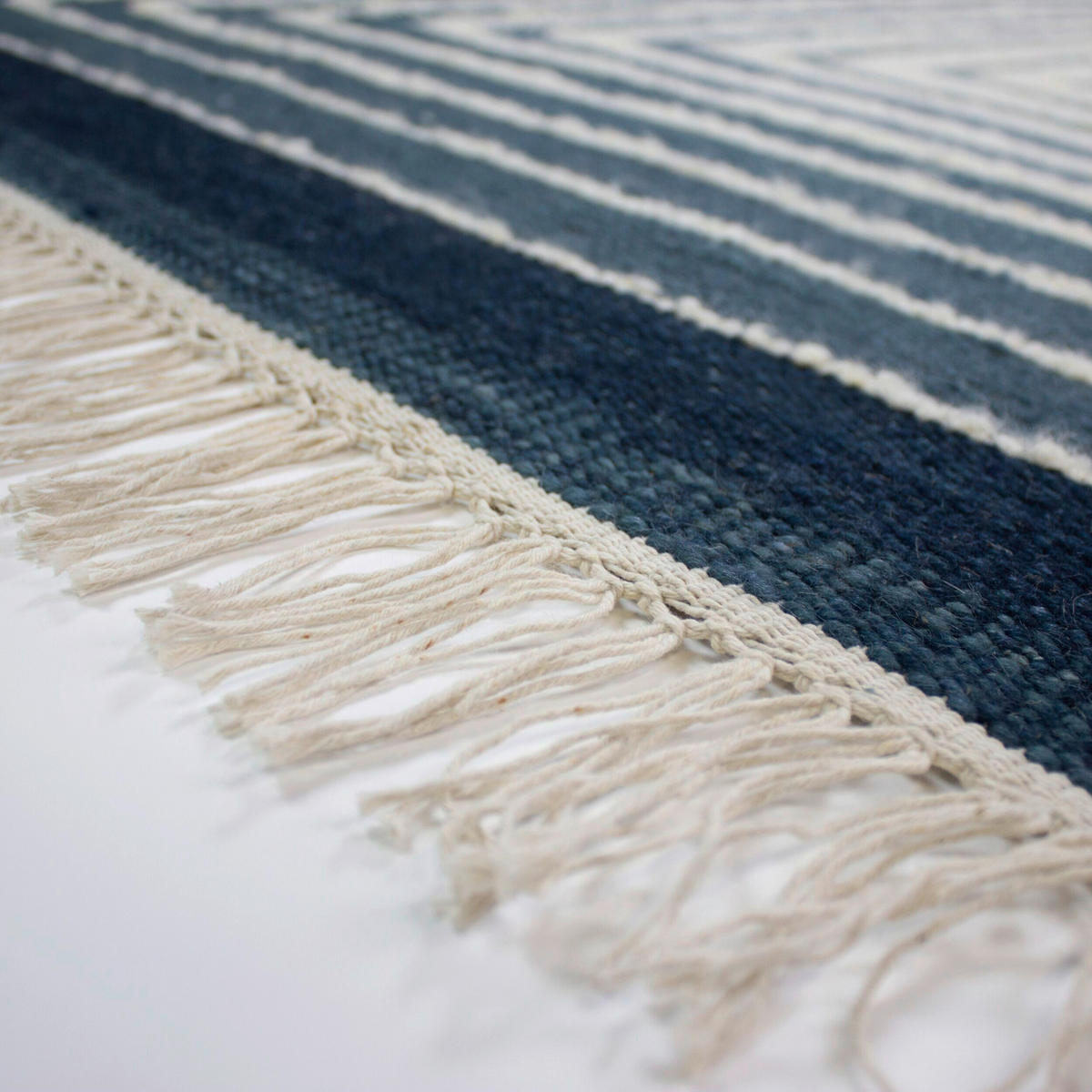 HANDWEBTEPPICH 200/300 cm Blau  - Blau, Basics, Textil (200/300cm)