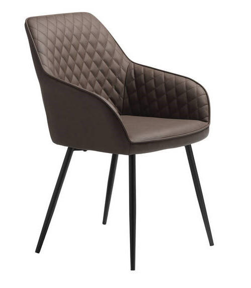 ARMLEHNSTUHL  in Stahl Samt  - Dunkelbraun/Schwarz, Design, Textil/Metall (58/84/59cm) - Boxxx