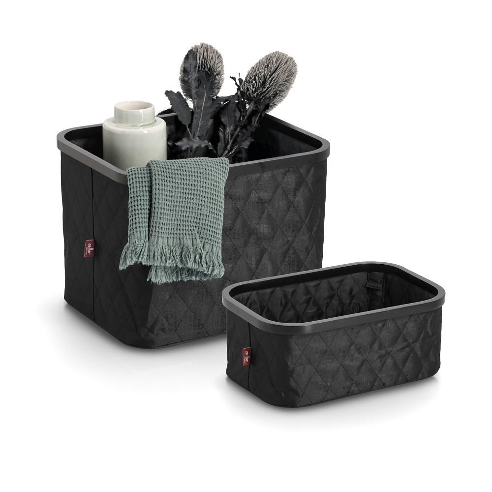 KORBSET  - Schwarz, Basics, Textil (40/40/30cm) - Zeller Present