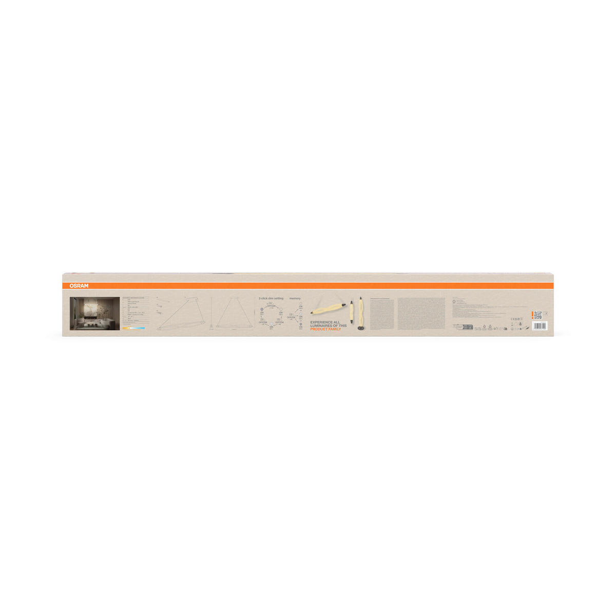 LED-HÄNGELEUCHTE 128.2/12.7/128.2 cm  - Dunkelgrau, Design, Kunststoff (128.2/12.7/128.2cm) - Osram