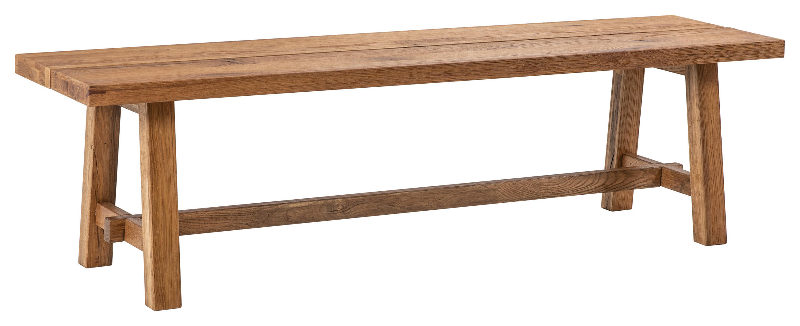 SITZBANK 140/38/37 cm Eichefarben Wildeiche massiv  - Eichefarben, Natur, Holz (140/38/37cm) - Hasena