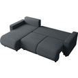 ECKSOFA Anthrazit Webstoff  - Anthrazit/Schwarz, MODERN, Kunststoff/Textil (150/240cm) - Xora