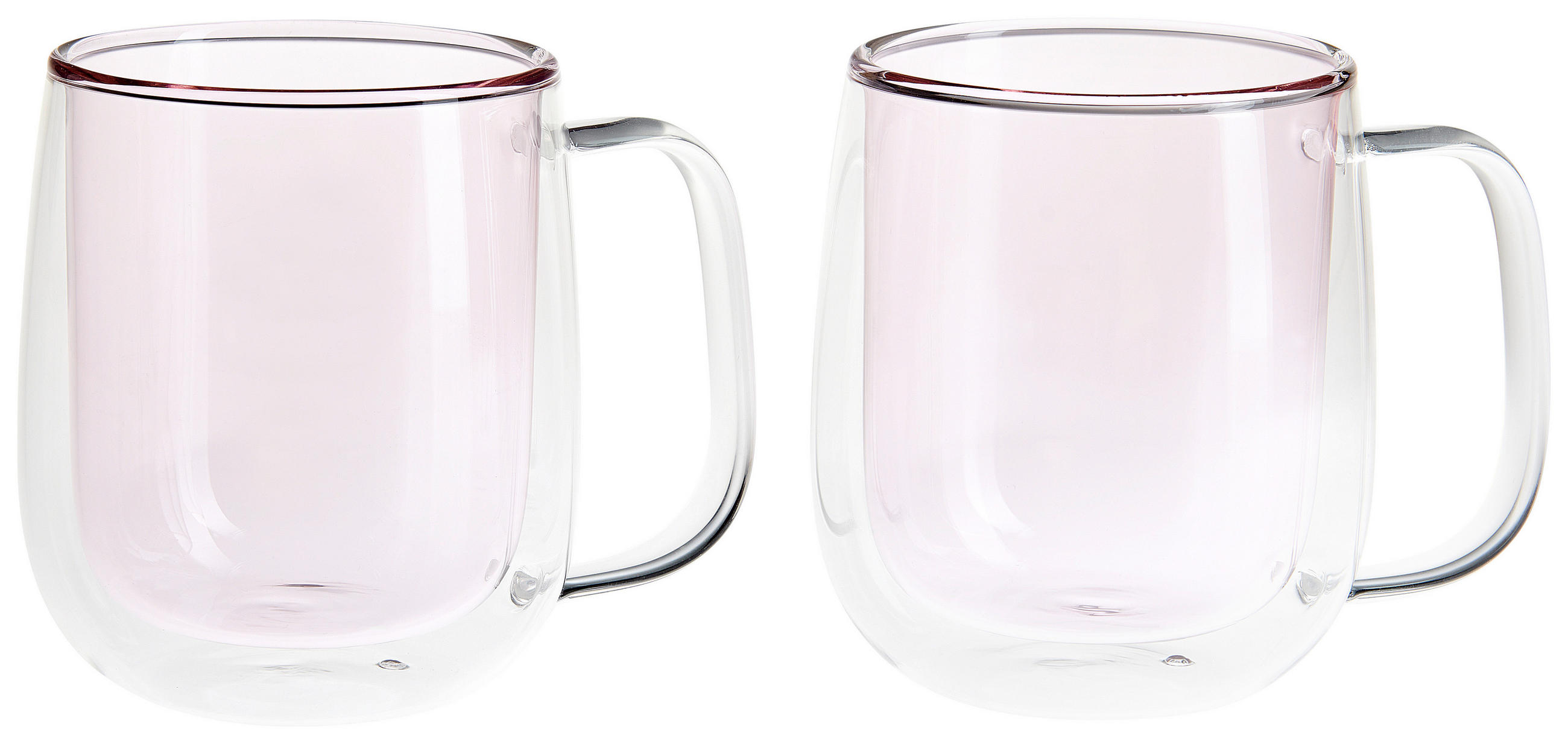 KAFFEEGLÄSERSET 310 ml 2-teilig  - Rosa, KONVENTIONELL, Glas (310ml) - Novel