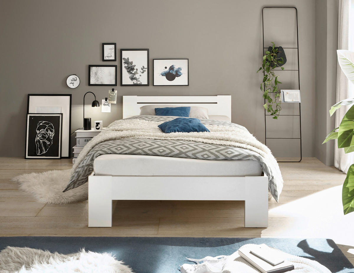 BETT 120/200 cm  in Weiß  - Weiß, KONVENTIONELL, Holzwerkstoff (120/200cm) - Carryhome