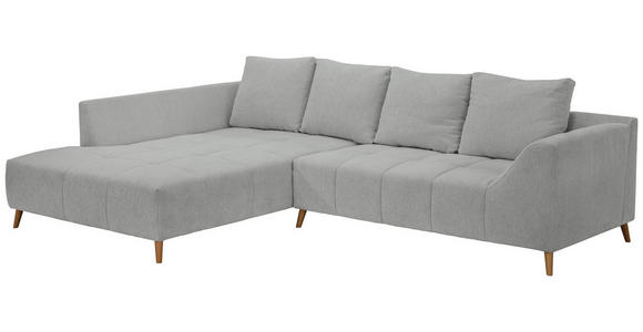 ECKSOFA  in Flachgewebe Grau  202/306 cm  - Buchefarben/Grau, KONVENTIONELL, Holz/Textil (202/306cm) - Carryhome