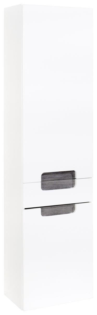 Hochschrank in Weiss/ 40/154/27 cm  - Weiss/Eichefarben, Modern, Holzwerkstoff (40/154/27cm) - Held