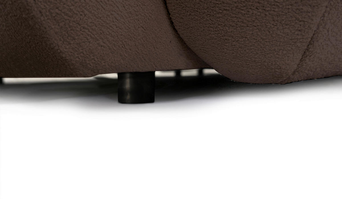 BIGSOFA Webstoff Dunkelbraun  - Dunkelbraun/Schwarz, KONVENTIONELL, Kunststoff/Textil (243/90,5/130cm) - Ambia Home