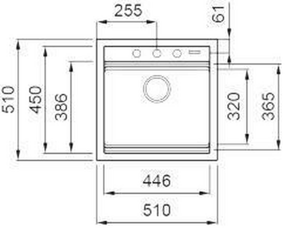 SPÜLE Luna 500  - Schwarz, Basics, Stein (51/20/51cm) - HKT