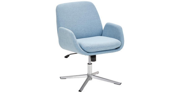 ARMLEHNSTUHL  Stoffauswahl, Sitzfläche 360° drehbar Webstoff  - Blau, KONVENTIONELL, Textil/Metall (60/77-84/66cm) - Novel