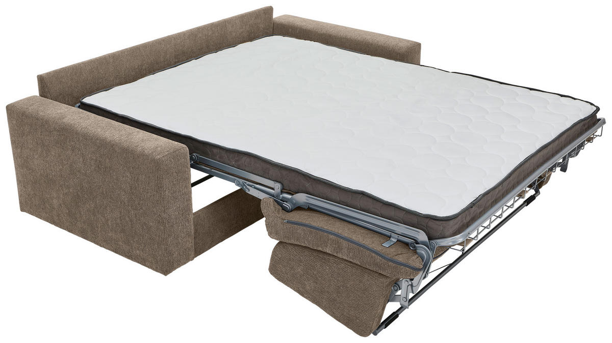 SCHLAFSOFA Webstoff Taupe  - Taupe/Schwarz, KONVENTIONELL, Kunststoff/Textil (198/84/96cm) - Carryhome