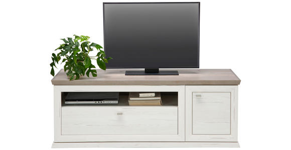 TV-ELEMENT 150/55,4/50,3 cm - Weiß/Grau, LIFESTYLE, Holzwerkstoff/Metall (150/55,4/50,3cm) - Hom`in