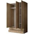 DREHTÜRENSCHRANK  in Sonoma Eiche  - Alufarben/Sonoma Eiche, KONVENTIONELL, Holzwerkstoff/Kunststoff (121/176/51cm) - Carryhome