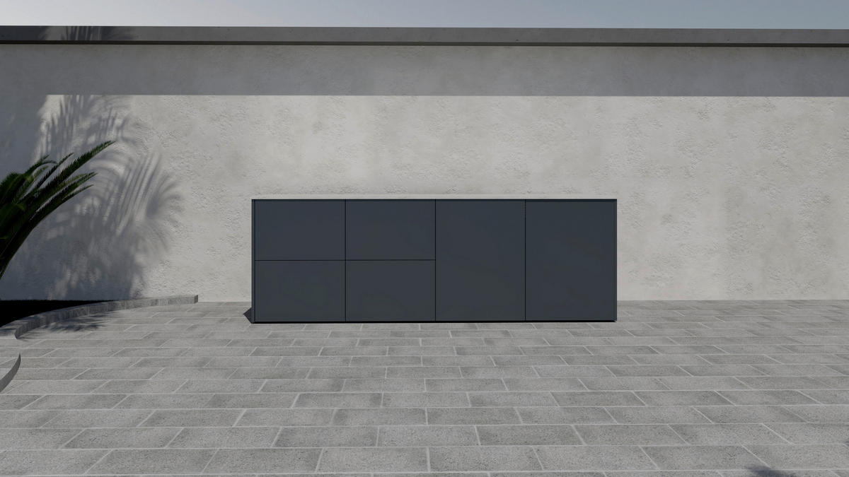 OUTDOORKÜCHE  - Sandfarben/Anthrazit, Basics, Glas/Keramik (262/92,5-98,5/63,3cm) - Dieter Knoll