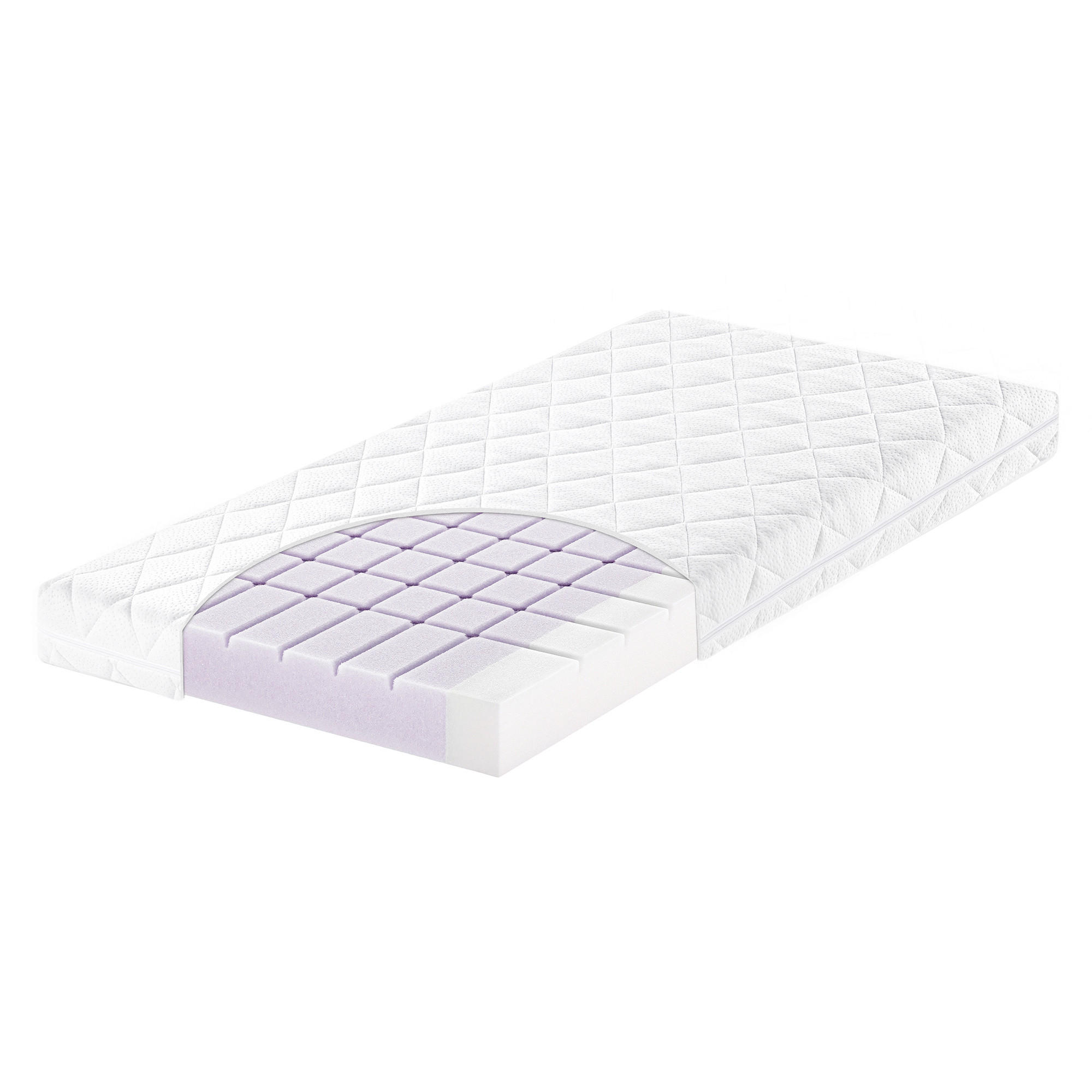 KINDERMATRATZE babydram Cube, Höhe ca. 9 cm  - Weiß, Basics, Textil (60/120cm) - Julius Zöllner