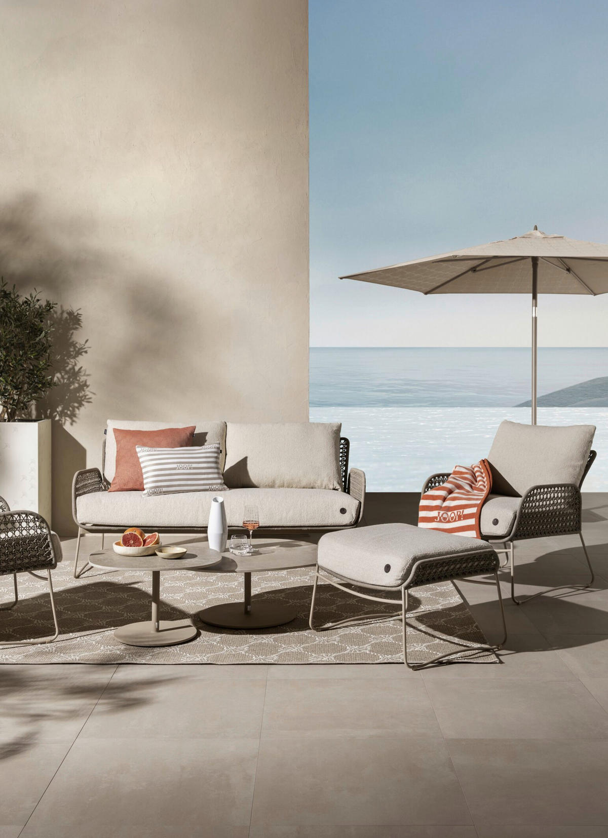 DECKE 130/160 cm  - Aprikose/Weiß, Design, Textil (130/160cm) - Joop!