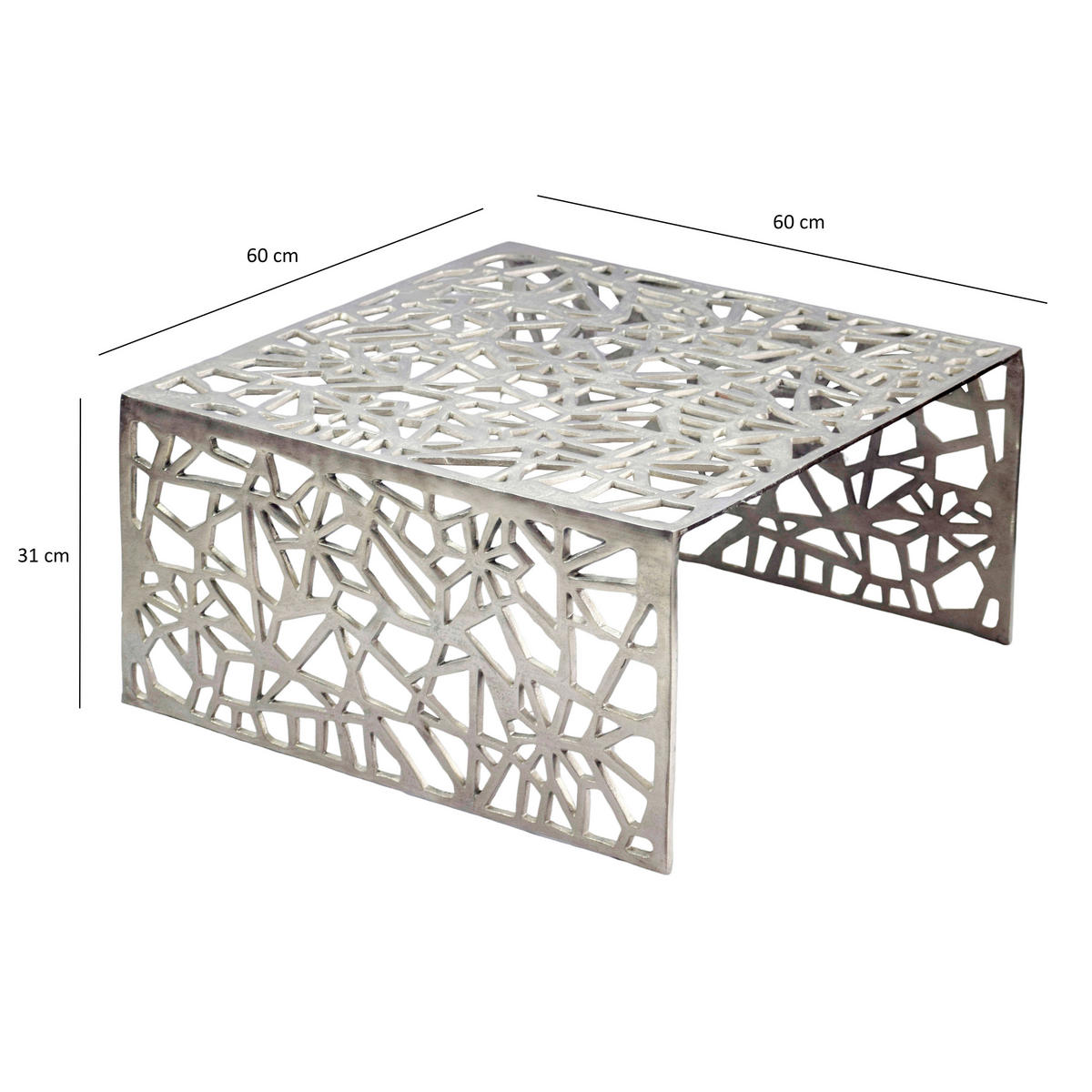 Măsuță De Cafea din metal, 60/60/31 cm - argintiu, Design, metal (60/60/31cm) - Livetastic
