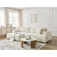ECKSCHLAFSOFA FUJI Leinenoptik Beige  inkl.  - Beige/Schwarz, MODERN, Kunststoff/Textil (160/292cm)