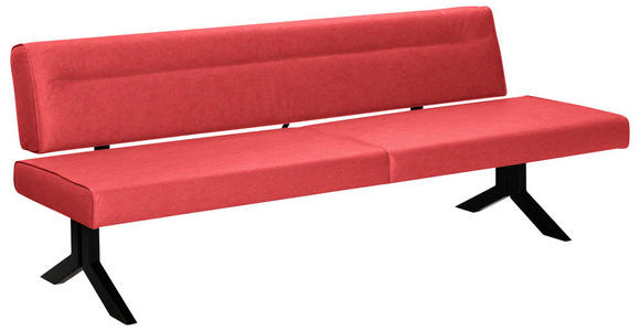 SITZBANK 220/87/70-86 cm  in Rot  - Rot/Schwarz, KONVENTIONELL, Textil/Metall (220/87/70-86cm) - Moderano