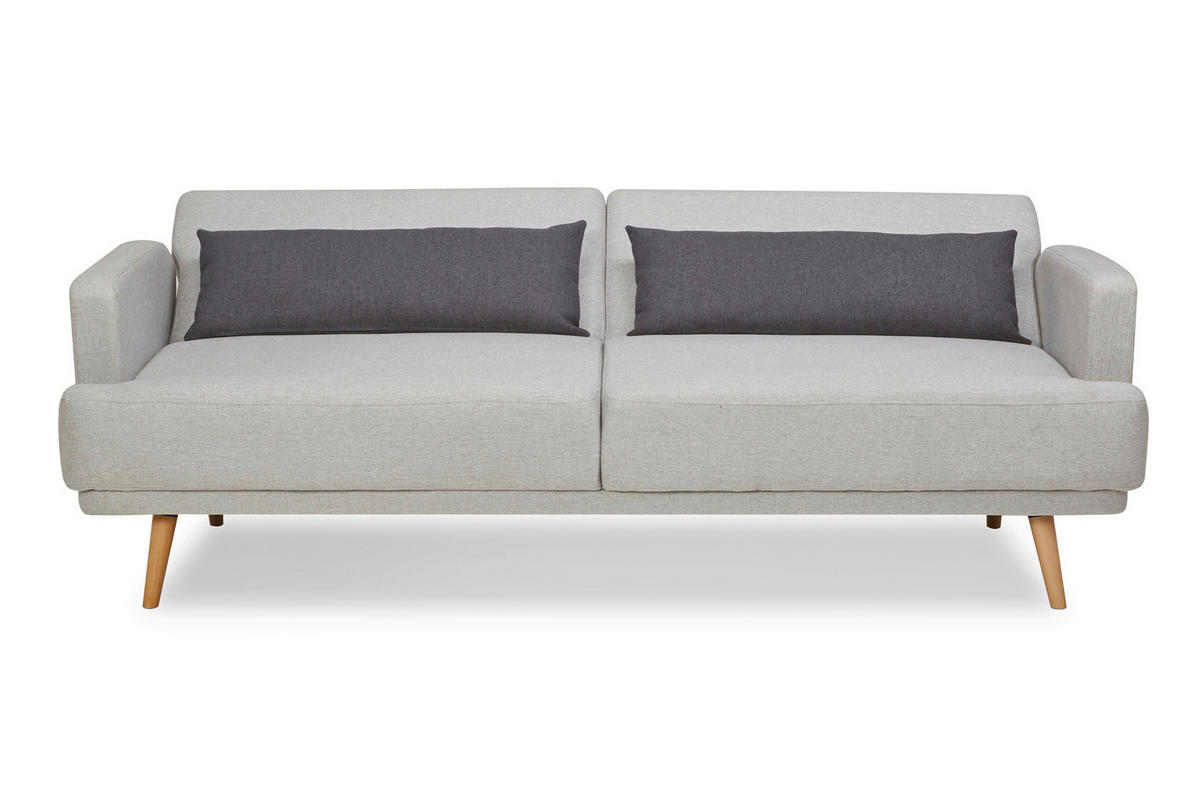 3-SITZER-SOFA Webstoff Hellgrau  - Dunkelgrau/Hellgrau, MODERN, Holz/Textil (214/83/86cm) - Livetastic