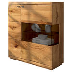 SIDEBOARD Eichefarben  99/109/38 cm  - Eichefarben/Schwarz, Natur, Glas/Holz (99/109/38cm) - Linea Natura